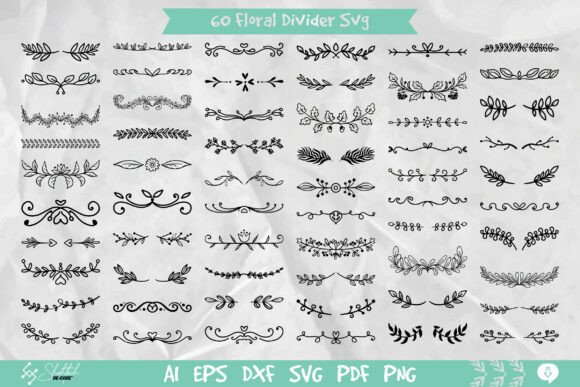 60 Floral Divider SVG: Decorative Elements for Real Branding