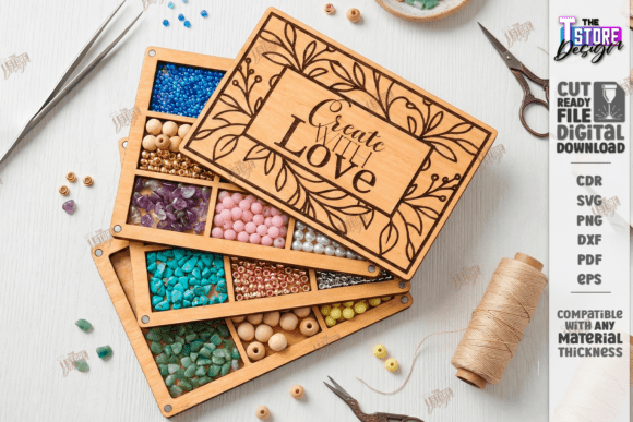 Bead Organizer Box Laser Cut Storage Box
