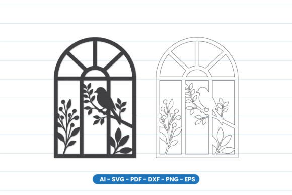 Bird Window Scene Laser Cut SVG for Home Decor & Laser Cutting