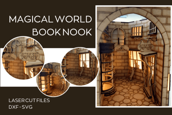 Book Nook Laser Cut Dxf-Svg