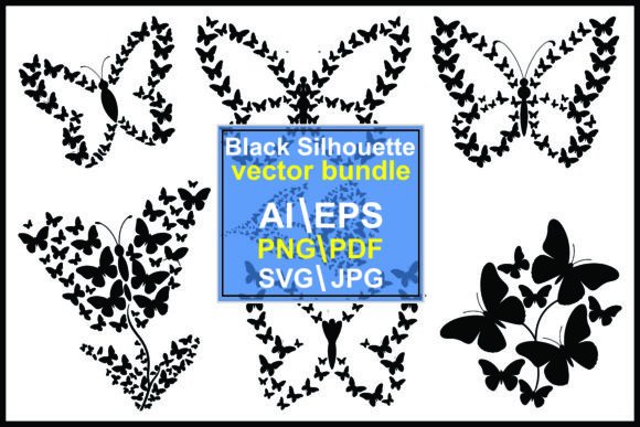 Butterfly Cluster Silhouettes Bundle: Graphics & Illustrations Review
