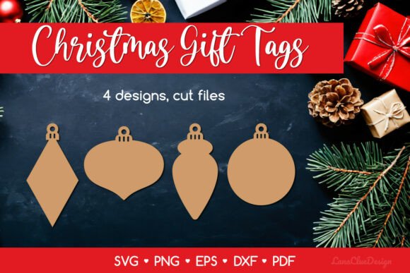 Christmas Ball Shaped Gift Tags SVG: Laser Cutting & Winter Amp Ready