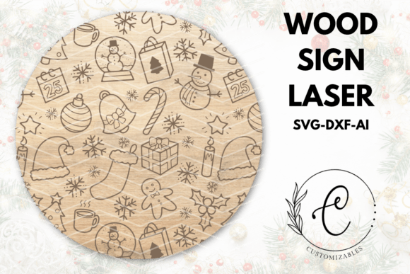 Christmas Wood Sign for Laser Machine