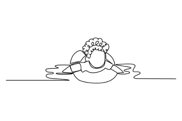 Continuous Line Design of a Boy: Graphics & Illustrations