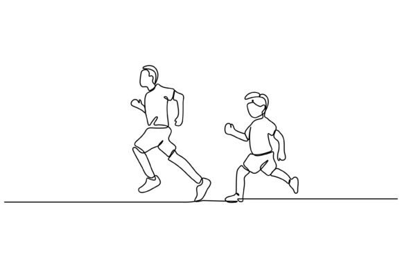 Continuous Line Design of Brother: Graphics & Illustrations
