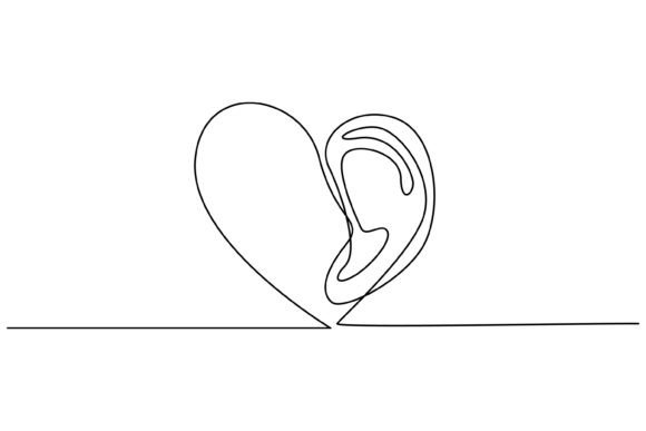 Continuous Line Design of Care About Hea: Graphics & Illustrations