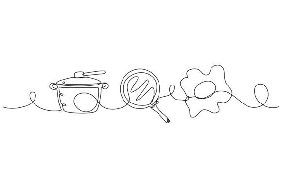 Continuous Line Design of Egg: Graphics & Illustrations for Handmade Businesses