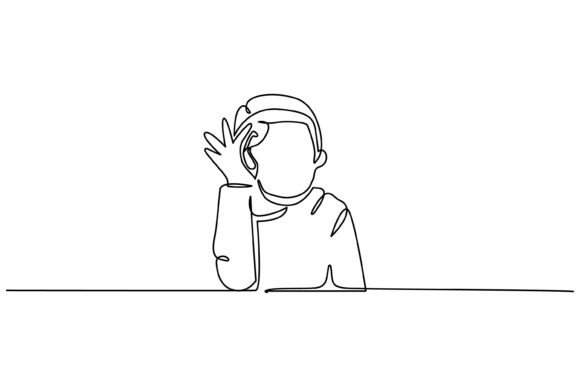 Continuous Line Design of Hearing Graphics & Illustrations