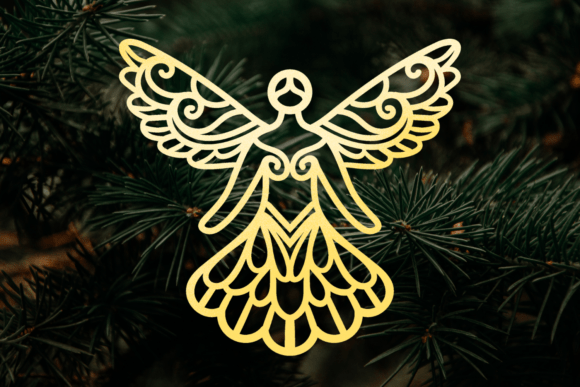 Decorative Angel Ornament Laser Cut SVG: Graphics for Crafts & Content