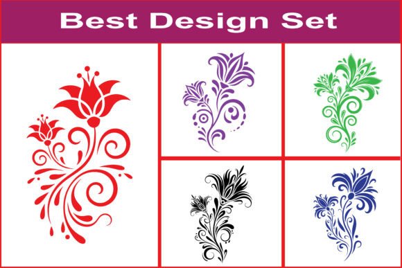 Decorative Flower Flourish SVG Bundle: Graphics for Elegant Decorative Elements