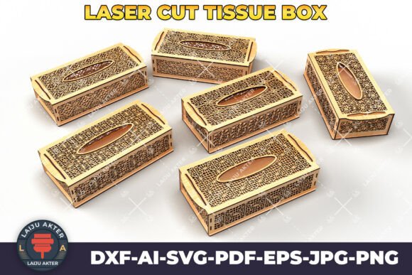 Decorative Tissue Holder SVG Bundle: Laser Cutting for Boxes