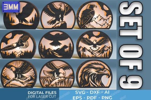 Eagle Lantern SVG Bundle: Laser Cutting & Wall Decor