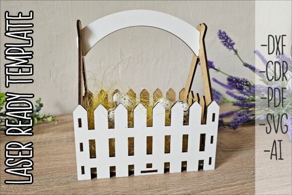 Easter Basket SVG Laser Cut Fence Design