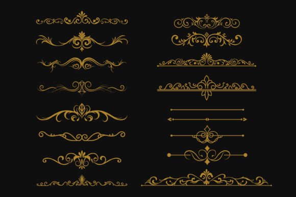 Elegant Ornate Golden Designs: Premium Graphics & Decorative Elements
