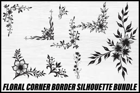 Floral Corner Border Bundle: Graphics for Crafts