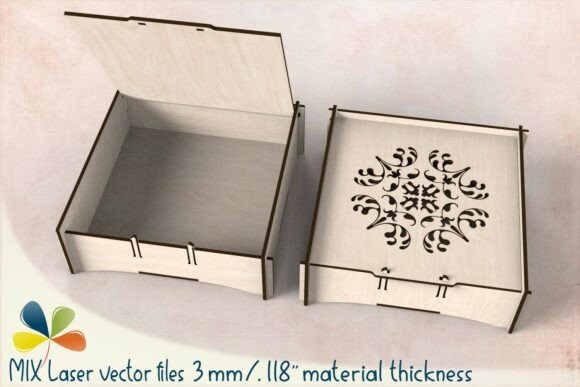 Geometric Floral Box SVG for Laser Cutting & Boxes