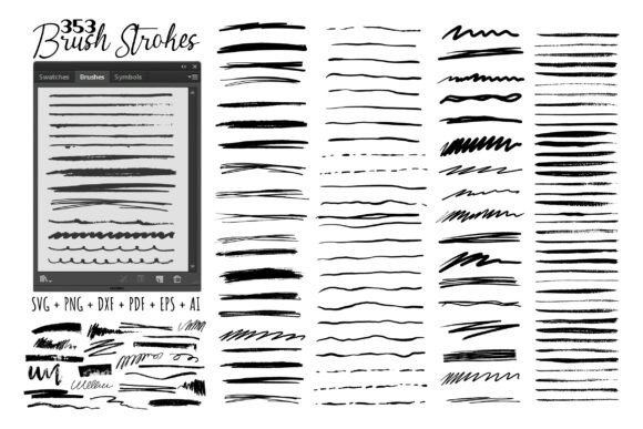 Hand-Drawn Grunge Brush Strokes Vector Graphics