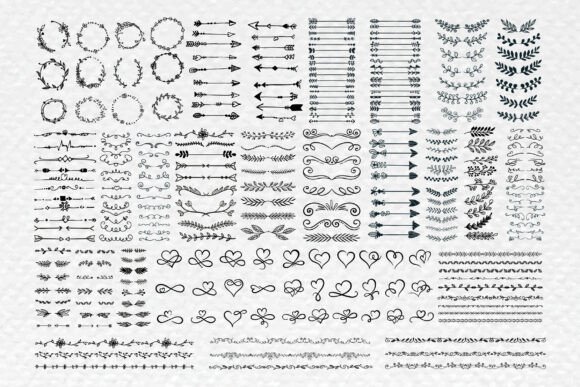 Hand Drawn Ornamental Frames & Decorative Elements
