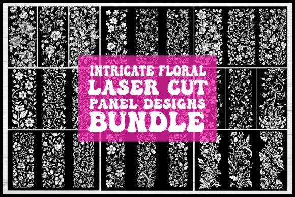 Intricate Floral Panel Design: Graphics for Crafts & Branding