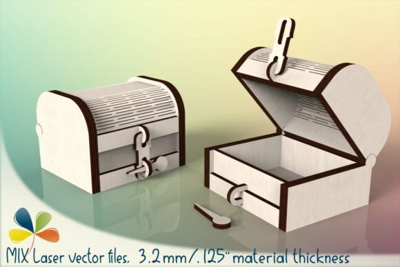 Laser Cut Chest Template 3.2mm for Boxes & Laser Cutting