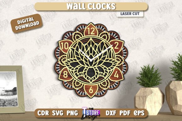 Laser Cut Wall Clock Decorative Design