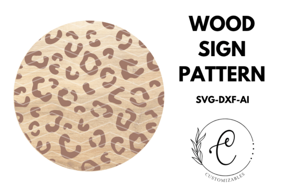 Leopard Pattern Wood Sign for Laser Cutting