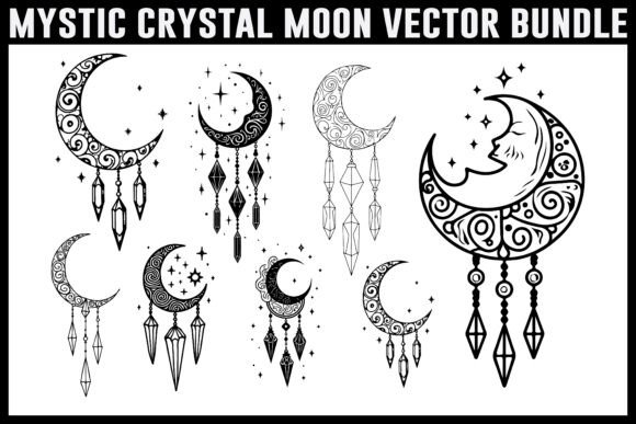 Mystic Crystal Moon Laser Vector Bundle