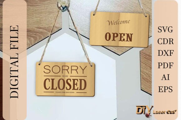 Reversible Open Closed Door Sign: Laser Cutting for Local Signs