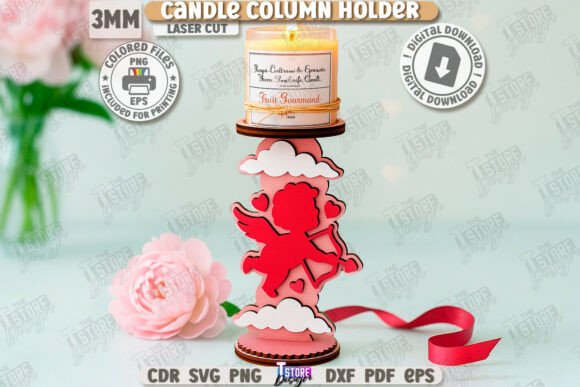 Valentine’s Candle Column Holder Laser