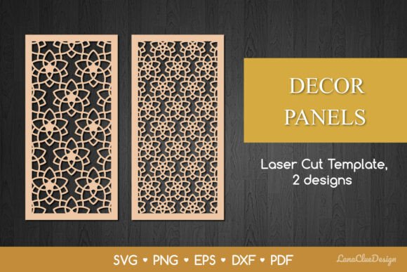 Vertical Decor Panels SVG, Laser Cut DXF