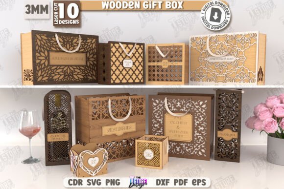 Wooden Gift Boxes Laser Cut Bundle CNC