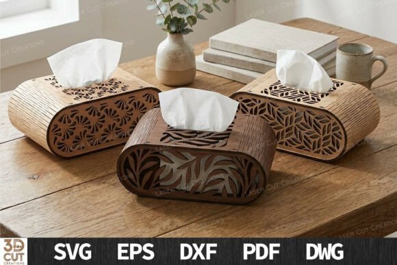 Wooden Tissue Box SVG Bundle for Laser Cutting